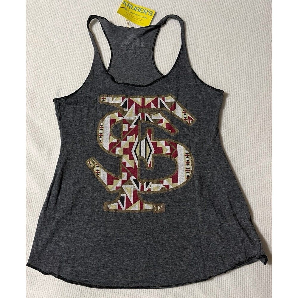 Florida State Seminoles FSU Grey Southwest Print Tank Top, Size Medium